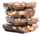 chocolate with solid particles