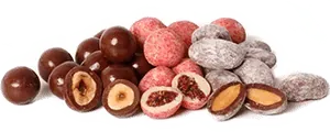 chocolate coated dried fruits