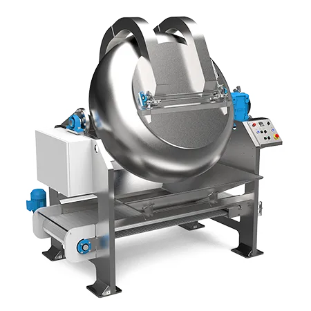 coating pan with tilting mechanism