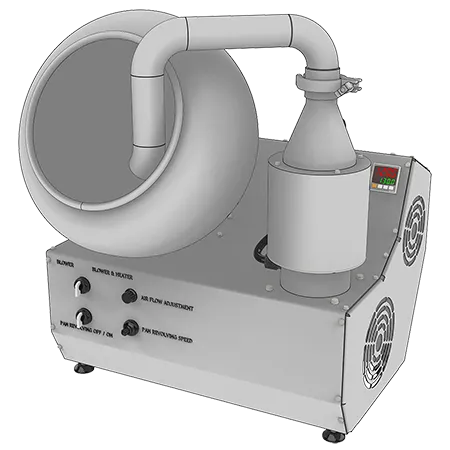 CP400 tabletop chocolate coating pan for 6 kg laboratory and recipe-development batches